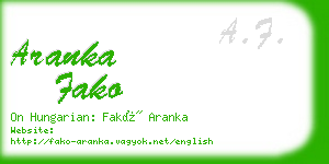 aranka fako business card